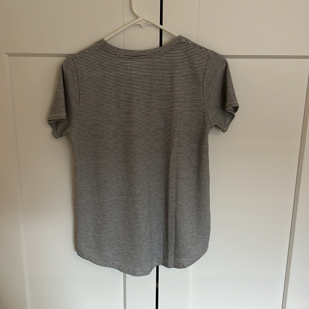 Albion Basic Tee, Grey Micro Stripe - image 2